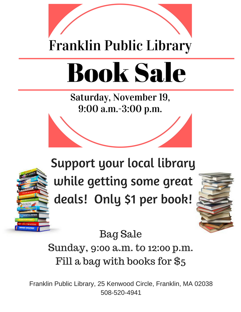 Franklin Matters: Library Book Sale - 9:00 to 3:00 PM today