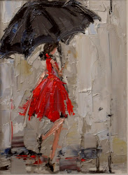 rain dancing kathryn morris trotter umbrella paintings