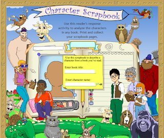 Charachter scrapbok, un resumen de personajes online - Lengua e inglés