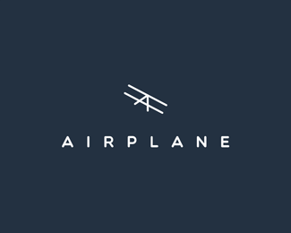 Airplane Logo Negative Space contoh logo negative space