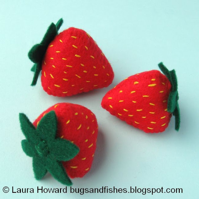 felt strawberries