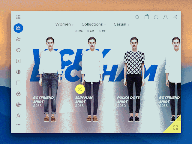 User Interface Designs collections from Dribbble Floating Couture