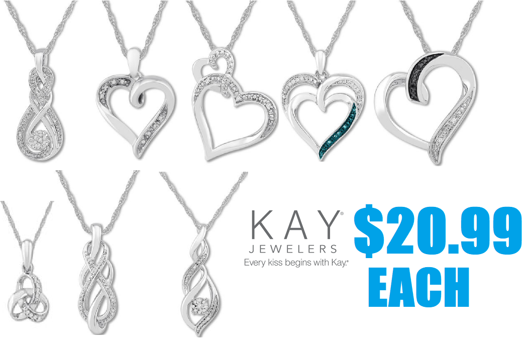 Kay Jewelers Diamond Sterling Silver Necklaces 20.99 (Reg 69.99