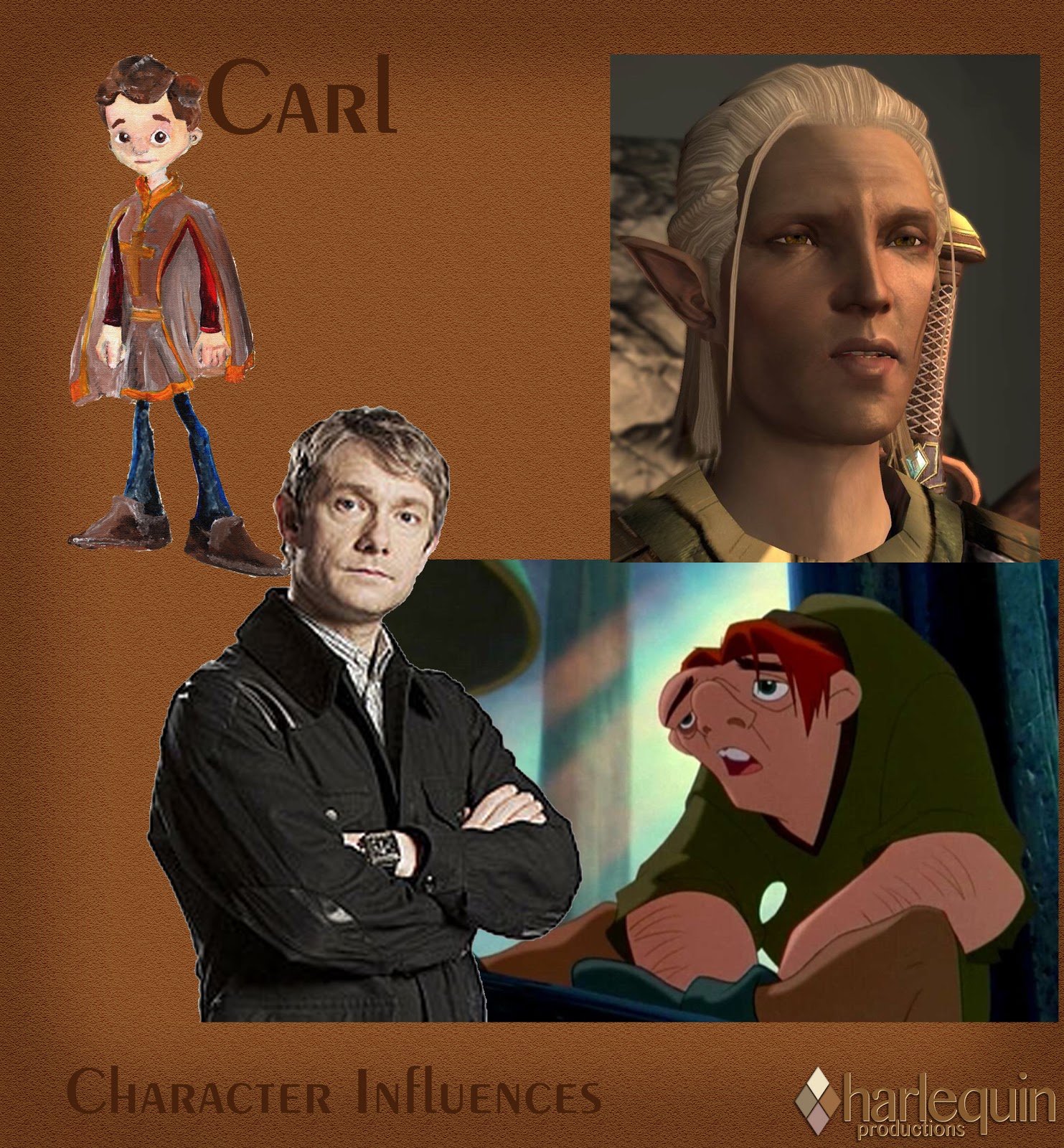 Harlequin Productions: Character Influences