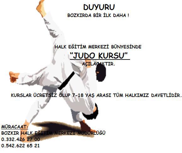 Bozkır Halk Eğitim Merkezinden Bir İlk Daha, Judo Kursu.