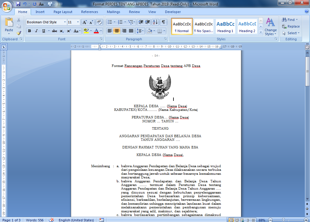 Contoh Perdes APBDes 2019 Format Word BARAYA DESA Contoh Perdes APBDes 2019 Format Word BARAYA DESA