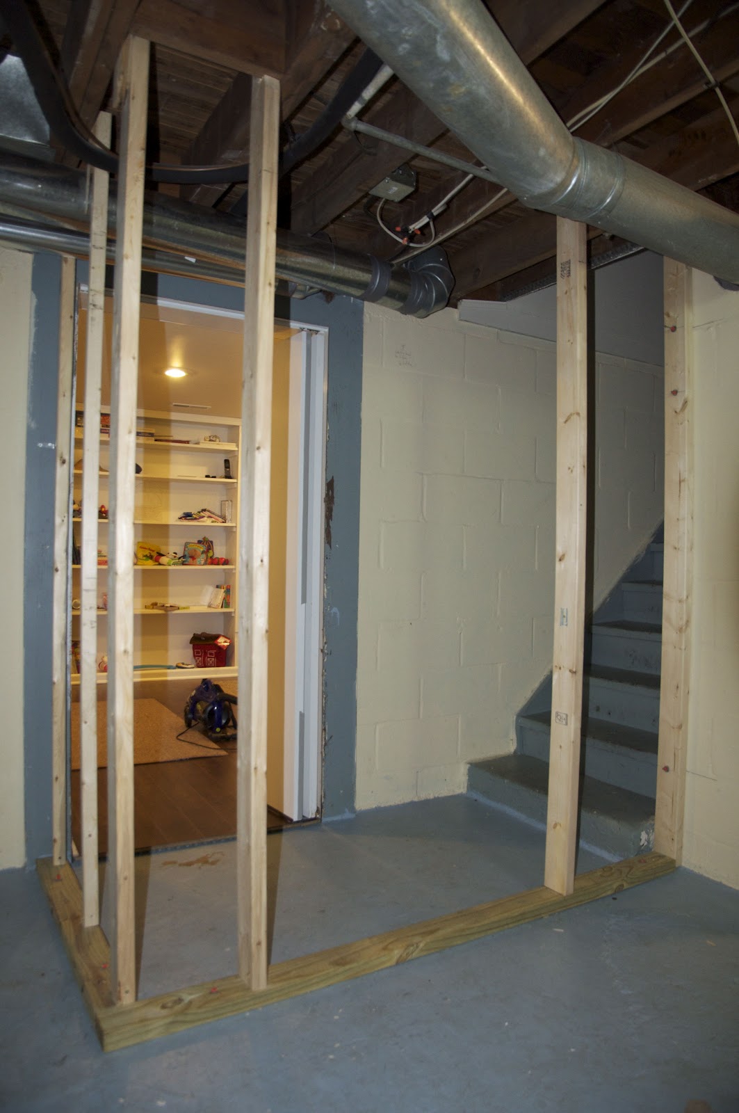 fromthefieryfurnace Basement Reno Wall Framing Done!