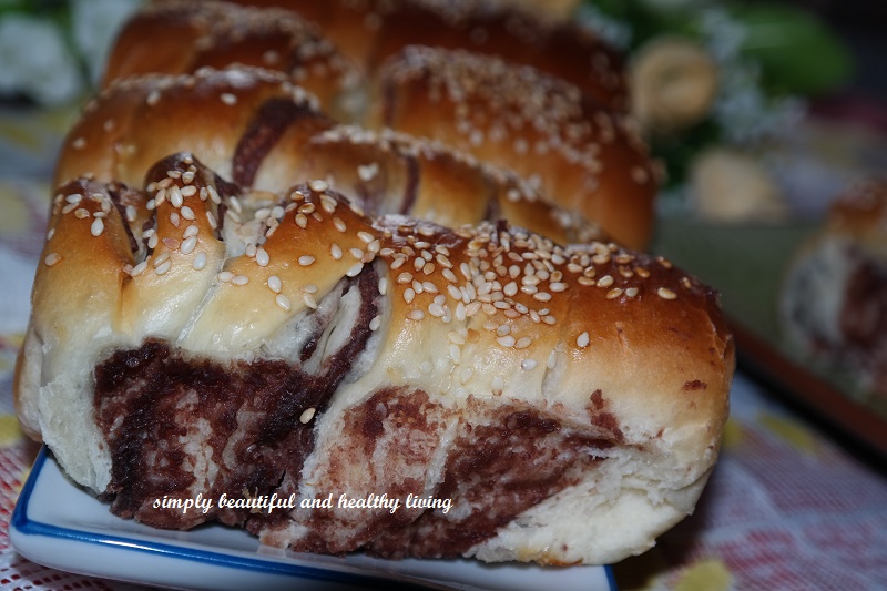 simply beautiful and healthy living Red Bean Paste Rolls using