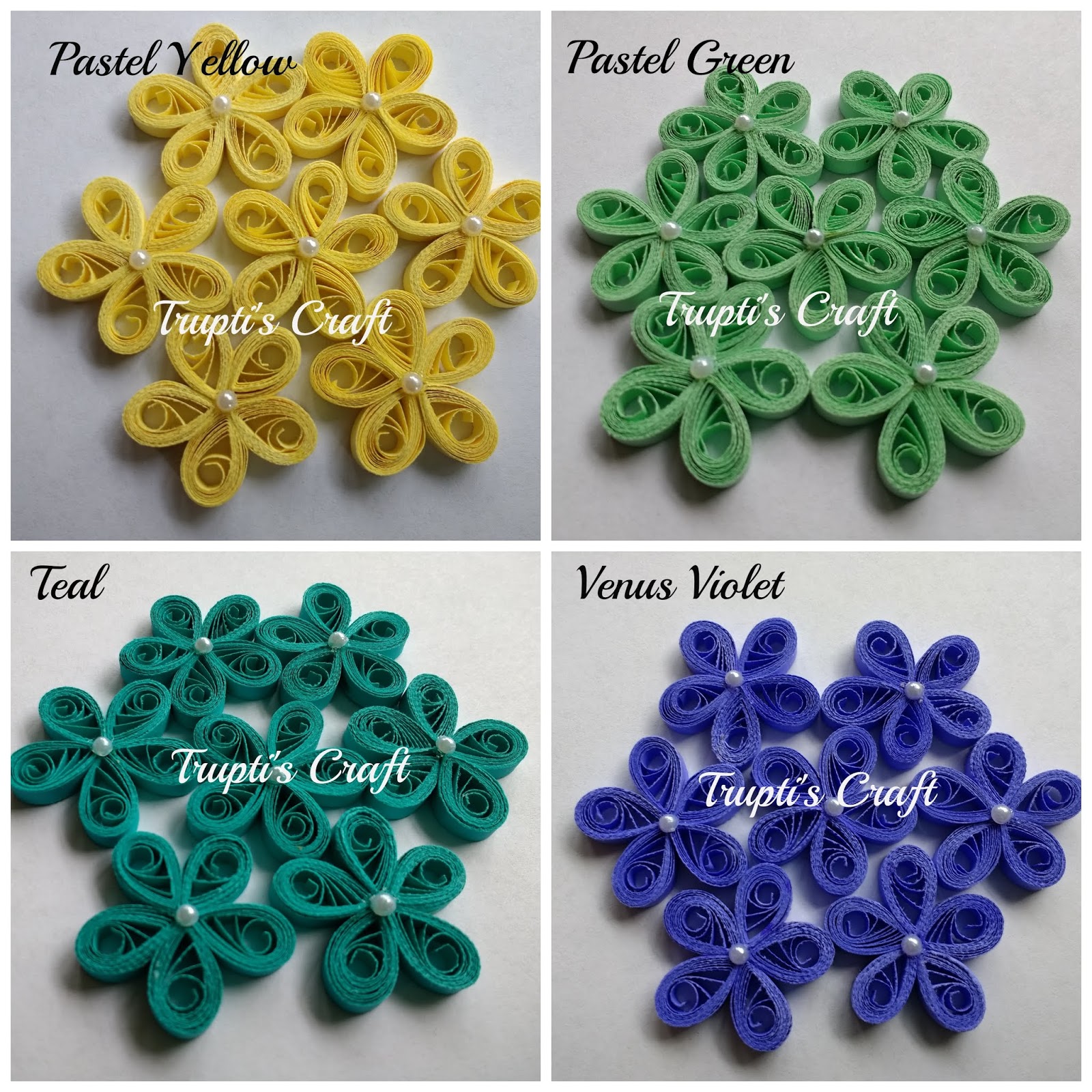 Trupti's Craft Paper Quilling Small Flowers Embellishment