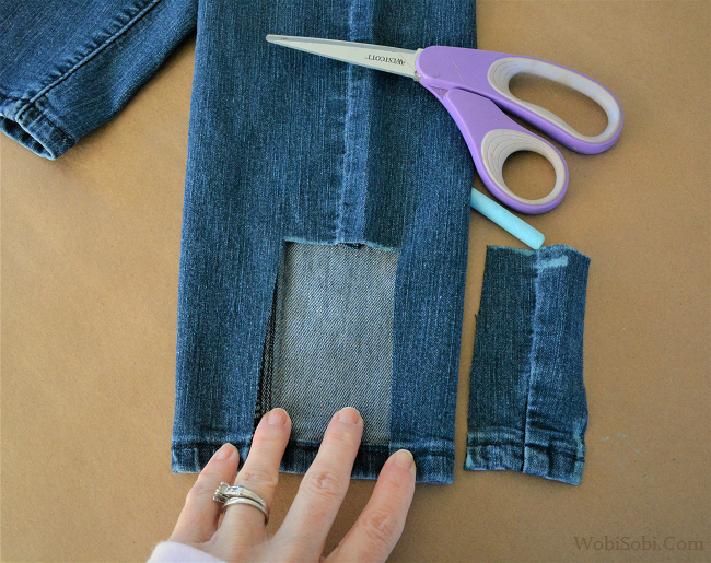 WobiSobi DIY Lace Trim Jeans.