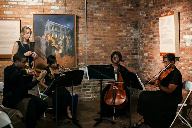 Members of the Atlanta Symphony Orchestra performing for a rustic Train Depot wedding :: Sarah Becker Photography The music at my wedding | Lindsay Eryn