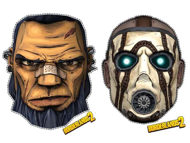 Printable Borderlands 2 Masks Printable Borderlands 2 Masks