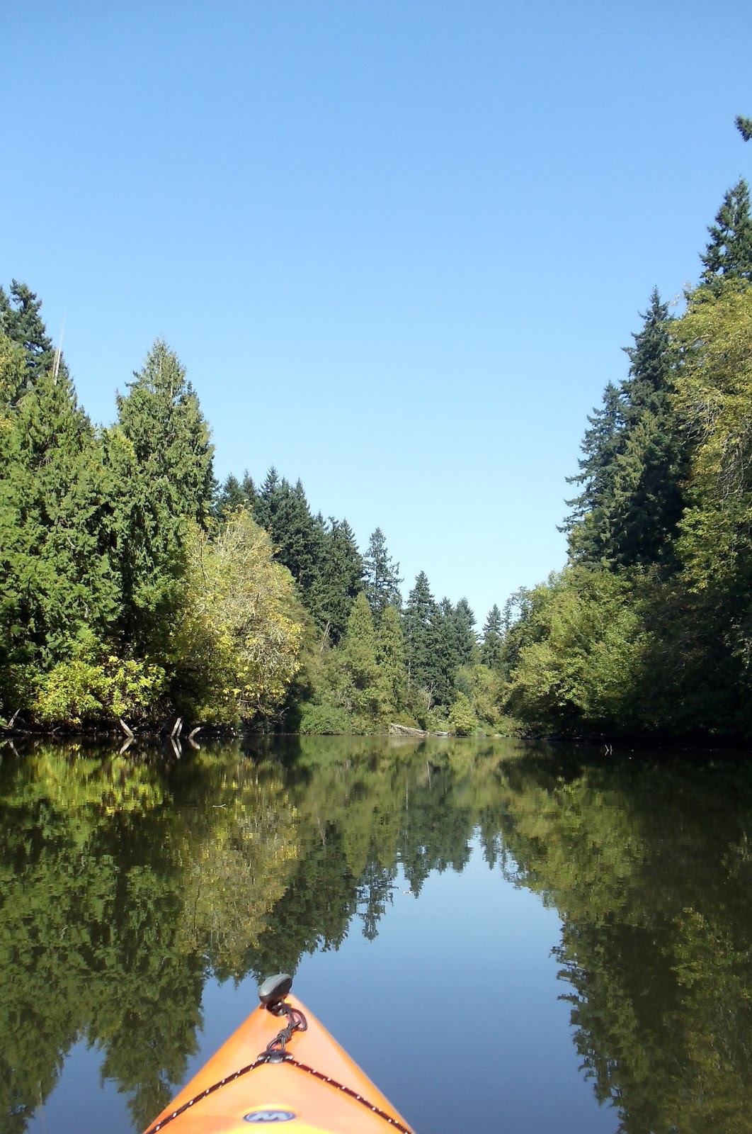 Jim and Bev Urban kayaking Oregon's Tualatin River