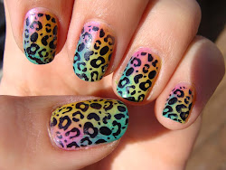 leopard nail rainbow easy diy idea nails incredibly violet fun
