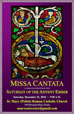 Sung Ember Saturday Latin Mass in Toronto