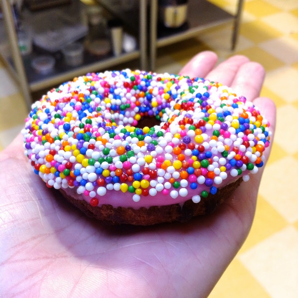 A chocolate covered donut