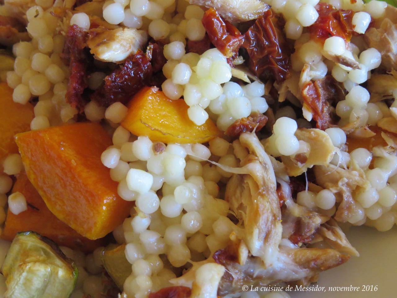 La cuisine de Messidor Gratin de couscous israélien aux légumes grillés