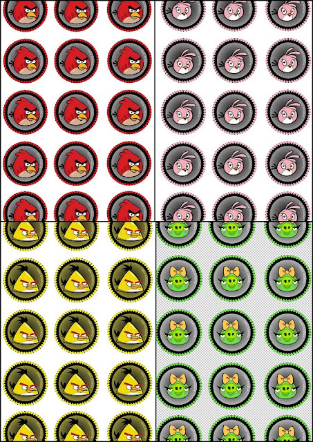 Divertidos Toppers de Angry Birds para Imprimir Gratis. Divertidos Toppers de Angry Birds para Imprimir Gratis.