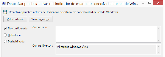 Windows: Signo de admiración en conexión (triángulo amarillo) | SYSADMIT