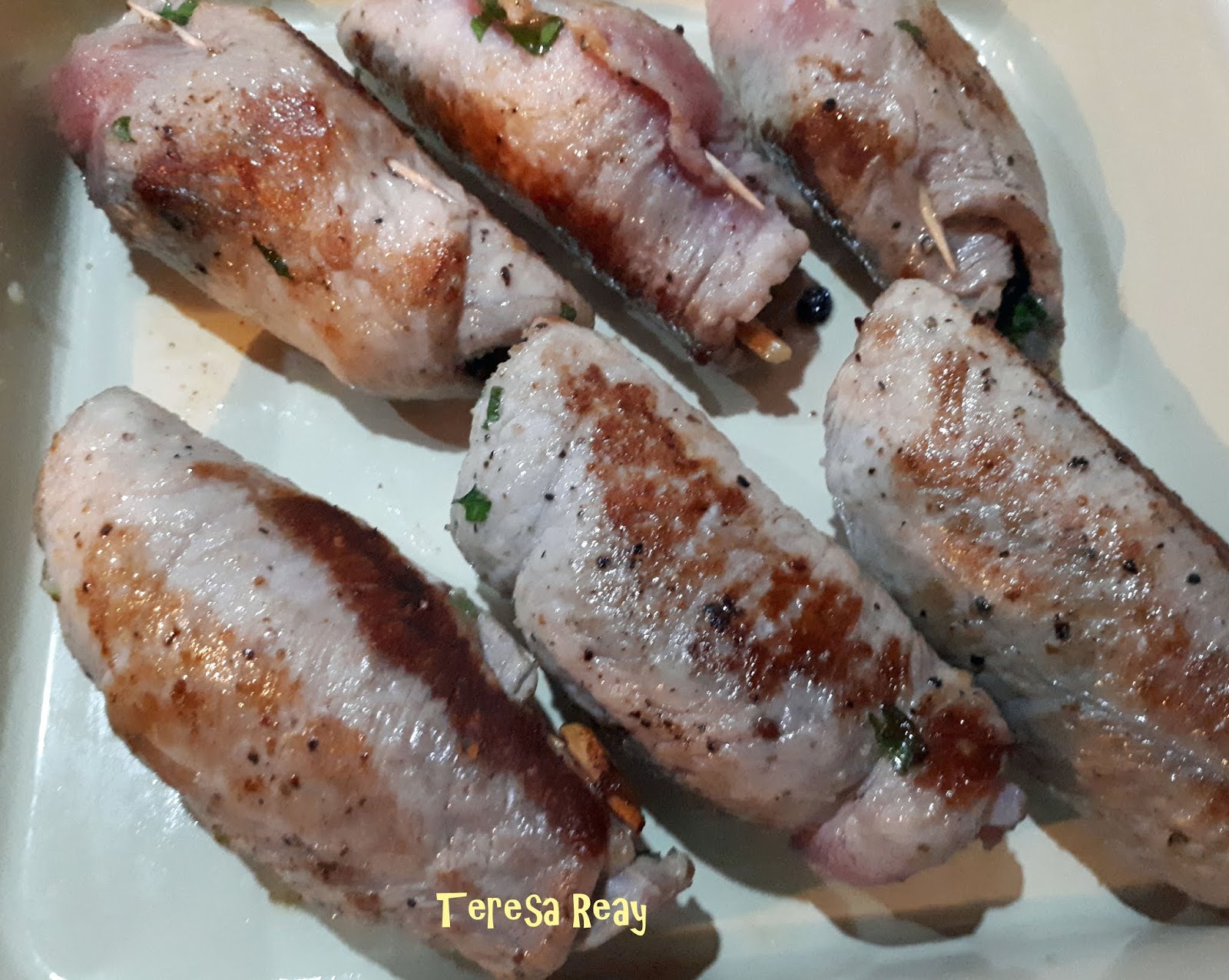 SICILIAN VEAL INVOLTINI WITH HERBED RISONI, ROAST TOMATO AND OREGANO SAUCE