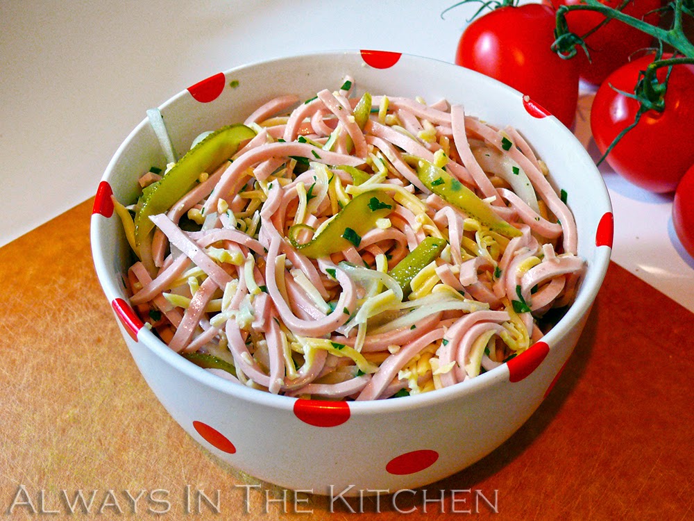 Dawna in the Kitchen: Schweizer Wurstsalat (Swiss Sausage Salad)