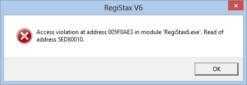 registax access violation error
