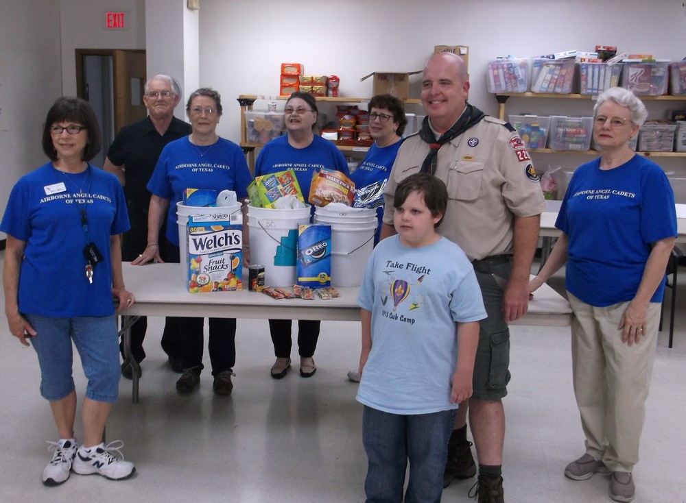 Care Packages for Soldiers Dallas area Cub Scouts donate snacks for