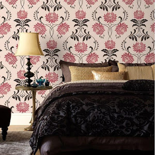  Wallpaper  dinding kamar  tidur  motif  bunga  Kumpulan 