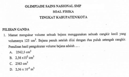 Soal Osn Fisika Smp 2019 Tingkat Kabupaten Kota Lengkap Dengan Pembahasannya