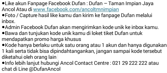Promo Dufan Desember 2015 Edisi Diskon Khusus Fans Facebook