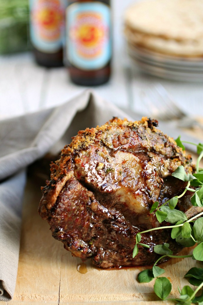 Mustard and Herb Crusted Leg of Lamb