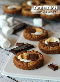 Deep Dish S'mores Cookies by Cookies and Cups.