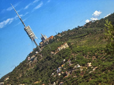 Tibidabo and Collserola Tower in Barcelona