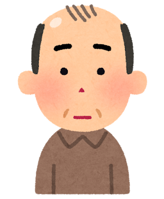 薄毛の男性のイラスト(中年)