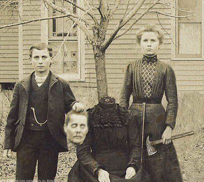 Lustige alte Familienfotos von früher - Großmutters Kopf