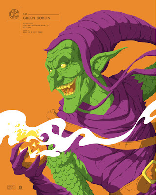 Spider-Man vs Green Goblin Marvel Faceoff Portrait Screen Prints by Florey x Grey Matter Art