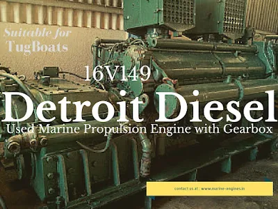 Detroit Diesel 16V149 marine propulsion engine with gearbox suitable for tugboat for sale