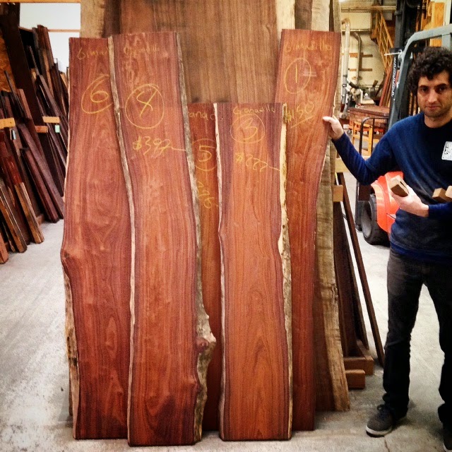 wood Granadillo liveedge slabs!