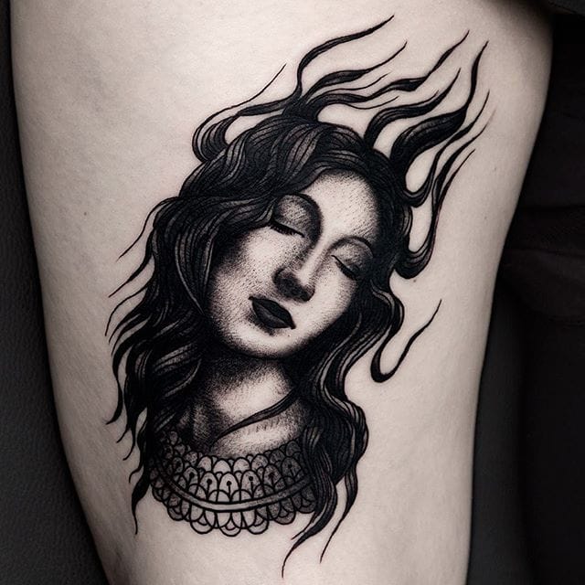 Hauntingly Beautiful Black Tattoos by Ilja Hummel