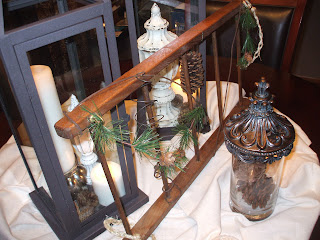 Lantern and ladder tablescape