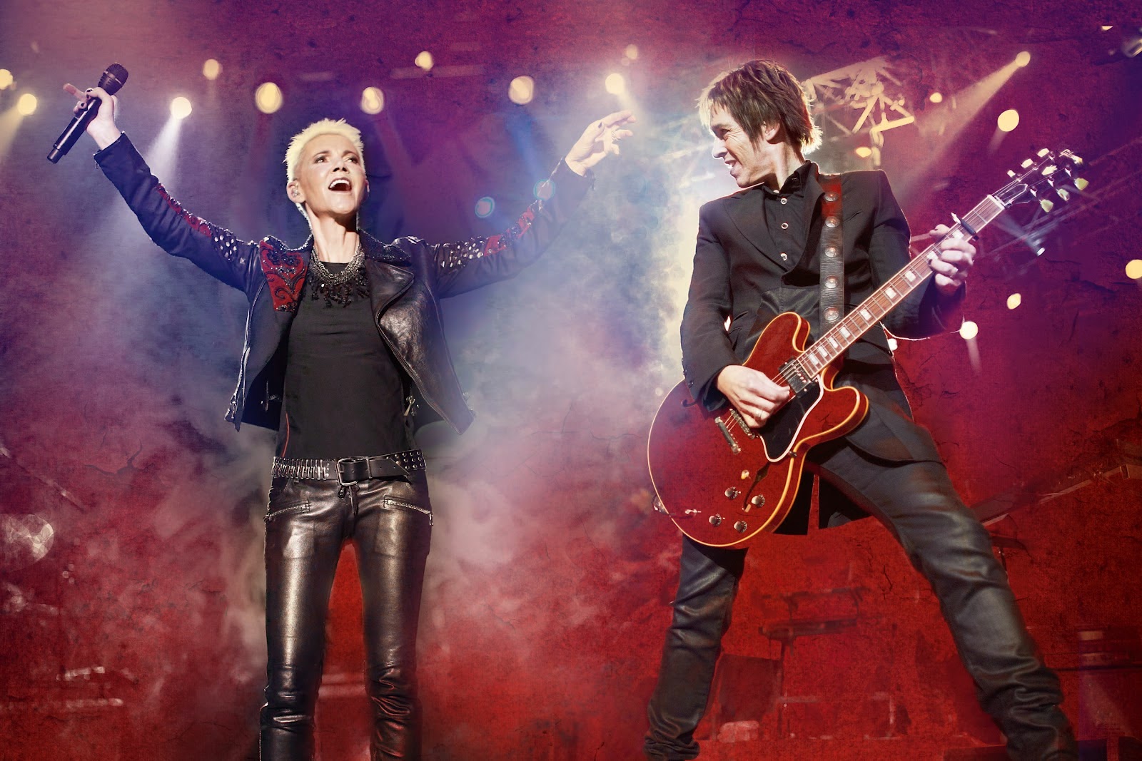 Roxette is a Swedish pop rock duo, consisting of Marie Fredriksson (vocals) and Per Gessle (vocals and guitar).http://www.jinglejanglejungle.net/2015/02/eu3.html #Roxette