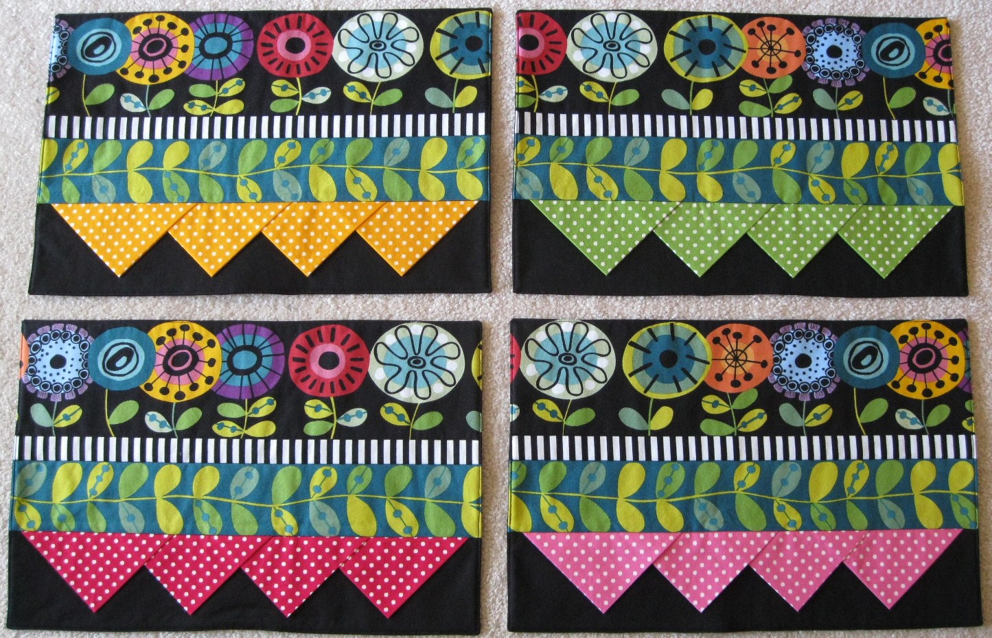 Keizer Quilts Border Print Placemat with Prairie Point Embellishments!