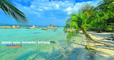 pantai nyiur melambai, belitung , tourism beach