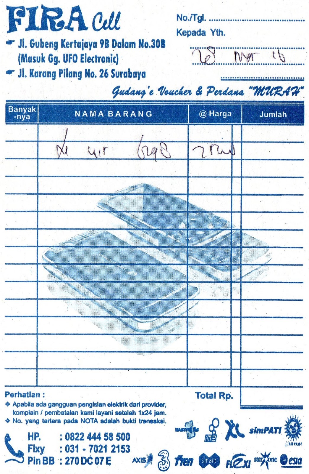 Lutvi Dian FIRA Cell Jl. Karang Pilang No. 26 Surabaya