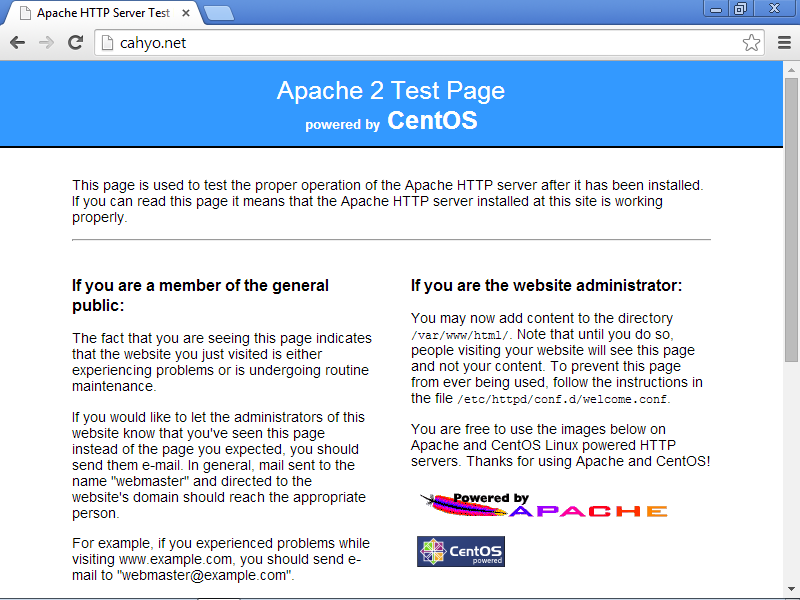 Apache server name. Apache server name