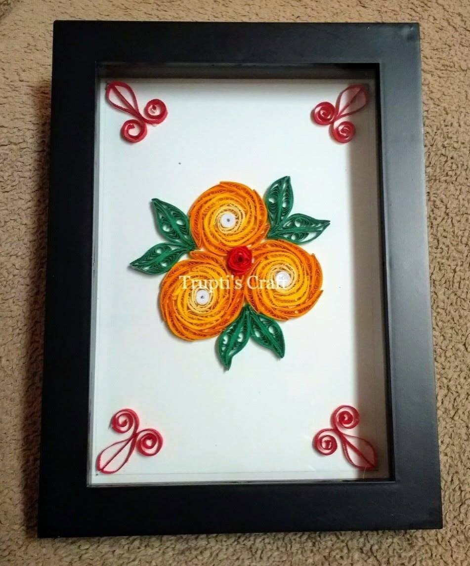 Trupti's Craft Paper Quilling Rose Flowers Frame