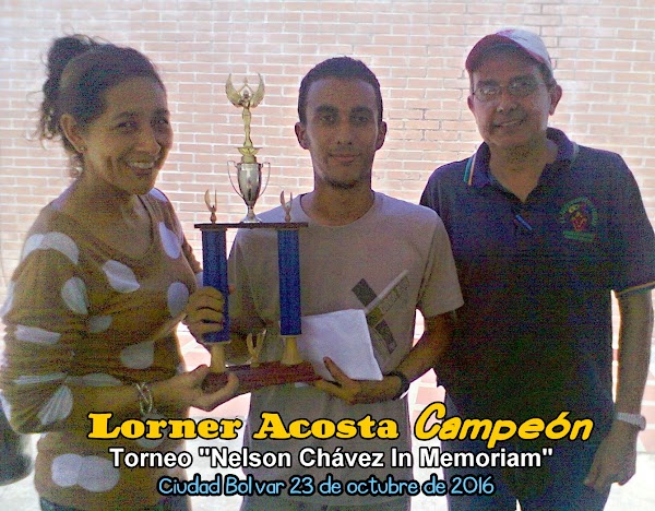 Lorner Acosta ganó el torneo de ajedrez BLITZ Trofeo “Nelson Chávez In Memoriam” Lorner Acosta ganó el torneo de ajedrez BLITZ Trofeo “Nelson Chávez In Memoriam”