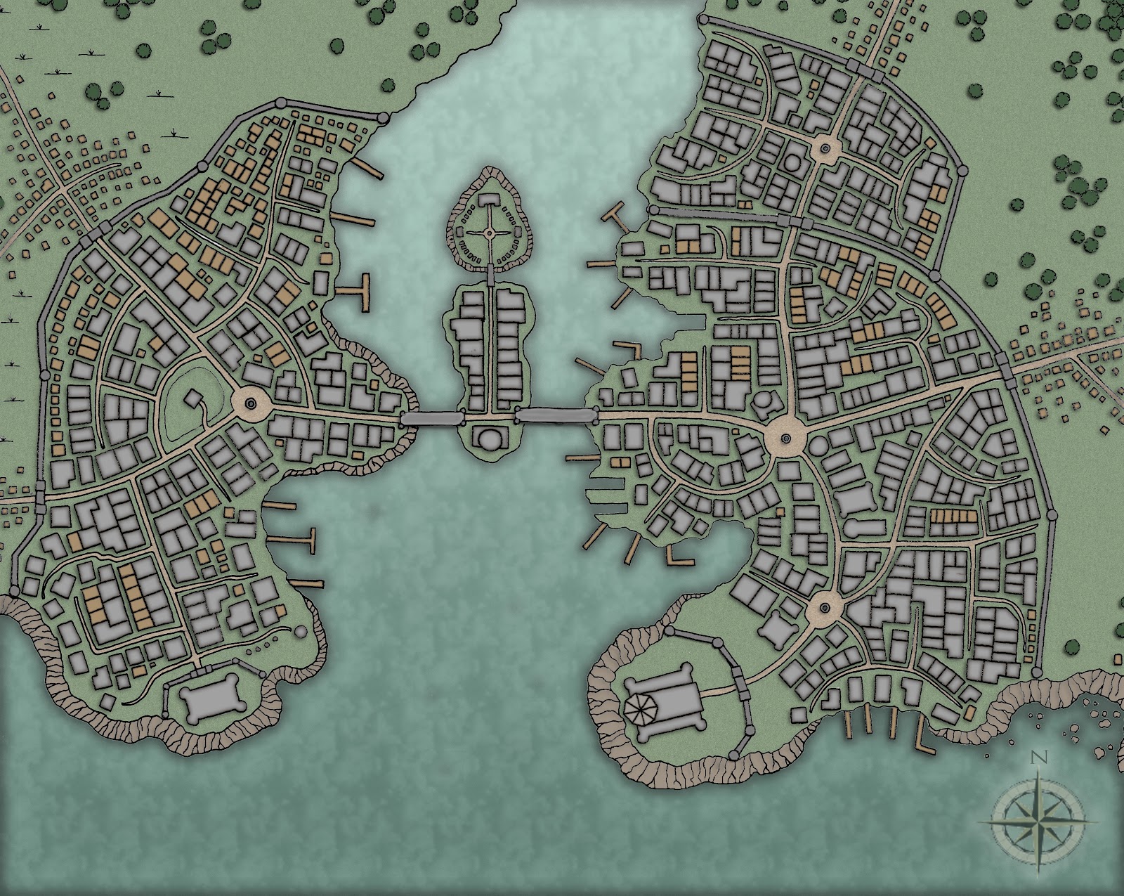 Карта фэнтези города днд