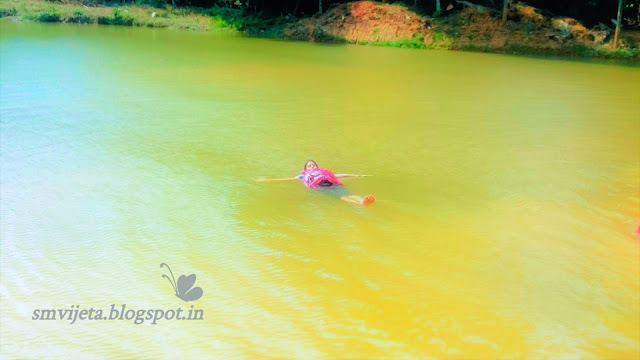 Overcoming fears! Floating on the water surface.