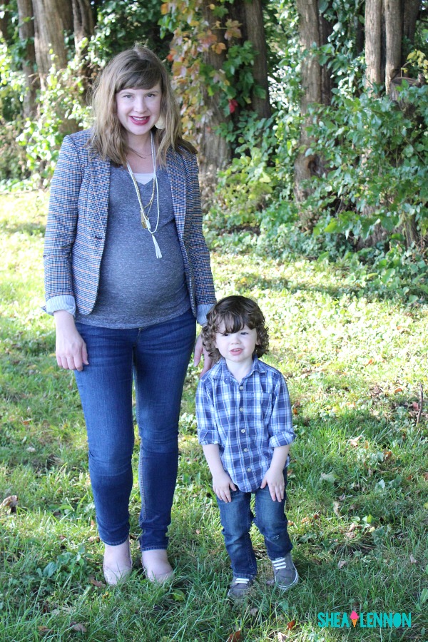 Fall plaid outfit ideas for mom and toddler boy | www.shealennon.com